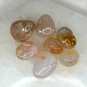 Flower Agate Tumbles- Set of 6 tumbles